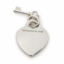 Tiffany & Co Mom Heart Tag with Key Charm or Pendant in Sterling Silver-4