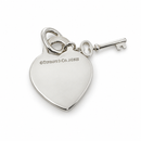 Tiffany & Co Mom Heart Tag with Key Charm or Pendant in Sterling Silver-5