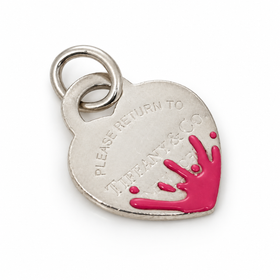 Return to Tiffany & Co Pink Enamel Color Splash Heart Tag Pendant Charm