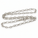 Tiffany & Co. 16" Elongated Round Oval Link Rolo Chain Necklace in 925 Silver-1