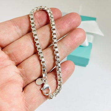 Medium 7.5" Tiffany & Co Venetian Box Link Bracelet Mens Unisex