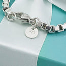 Medium 7.5" Tiffany & Co Venetian Box Link Bracelet Mens Unisex-4