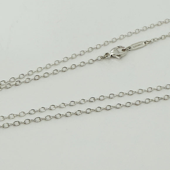 Tiffany & Co 16” 1.5mm Oval Link Chain Necklace Classic Style in Sterling Silver