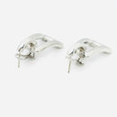 Tiffany & Co Silver Sculptural Open Rectangle Statement Earrings Italy 2002-3