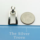 Tiffany & Co Silver Sculptural Open Rectangle Statement Earrings Italy 2002-6