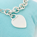SMALL 6.5" Tiffany Charm Bracelet in Sterling Silver Classic Blank Heart Tag-2