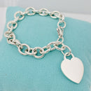 SMALL 6.5" Tiffany Charm Bracelet in Sterling Silver Classic Blank Heart Tag-3