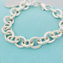SMALL 6.5" Tiffany Charm Bracelet in Sterling Silver Classic Blank Heart Tag-6