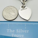 SMALL 6.5" Tiffany Charm Bracelet in Sterling Silver Classic Blank Heart Tag-7