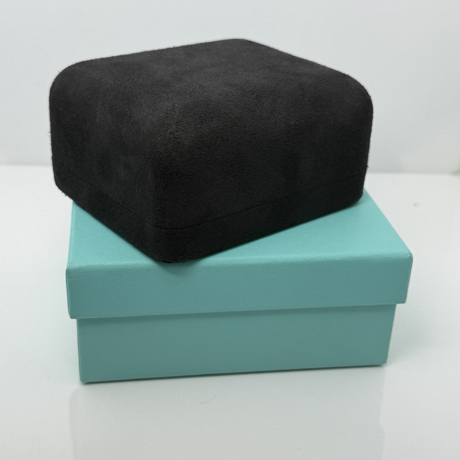 Tiffany Black Suede Leather Watch or Bracelet Presentation Storage Gift Blue Box