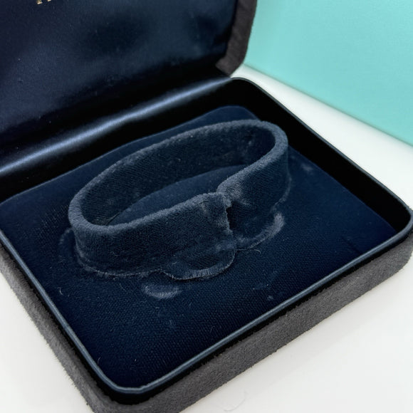 Tiffany Black Suede Leather Watch or Bracelet Presentation Storage Gift Blue Box