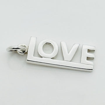 Tiffany Love Word Charm or Pendant in Sterling Silver for Keychain or Key Ring
