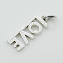 Tiffany Love Word Charm or Pendant in Sterling Silver for Keychain or Key Ring-2