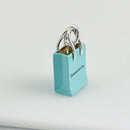 Tiffany & Co Blue Enamel Shopping Gift Bag Charm Pendant in Sterling Silver-4