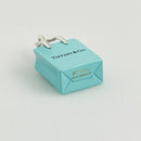 Tiffany & Co Blue Enamel Shopping Gift Bag Charm Pendant in Sterling Silver-7