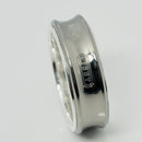 Size 7.5 Tiffany & Co 1837 Grey Titanium and Silver Ring Band Mens Unisex-3