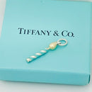 Tiffany & Co Birthday Candle Charm or Pendant in 18K Gold Blue Enamel and Silver-4