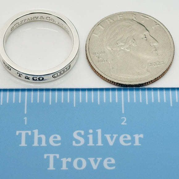 Size 11.5 Tiffany & Co 1837 Ring Narrow Concave in Sterling Silver Mens Unisex