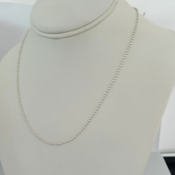 30" Tiffany & Co Bead Necklace Dog Chain with Lobster Clasp 2.3mm Beads Silver