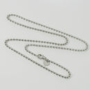 30" Tiffany & Co Bead Necklace Dog Chain with Lobster Clasp 2.3mm Beads Silver-2