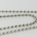 30" Tiffany & Co Bead Necklace Dog Chain with Lobster Clasp 2.3mm Beads Silver-6