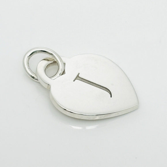 Tiffany & Co. Letter J Heart Pendant Charm Notes Alphabet in 925 Sterling Silver