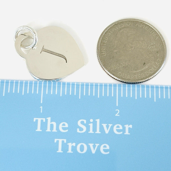 Tiffany & Co. Letter J Heart Pendant Charm Notes Alphabet in 925 Sterling Silver