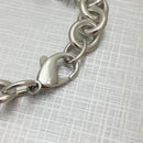 7.5" Medium Tiffany & Co Sterling Silver Blank Heart Tag Charm Bracelet-7