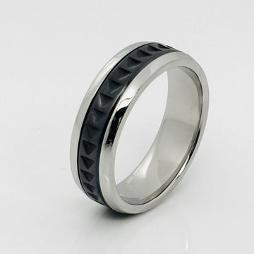 Size 9 Tiffany Caliper Ring Paloma Picasso Black Titanium Steel Mens Unisex