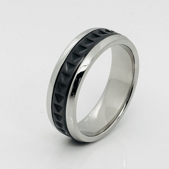 Size 9 Tiffany Caliper Ring Paloma Picasso Black Titanium Steel Mens Unisex