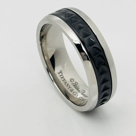Size 10.5 Tiffany Caliper Ring Paloma Picasso Black Titanium Steel Mens Unisex - 0
