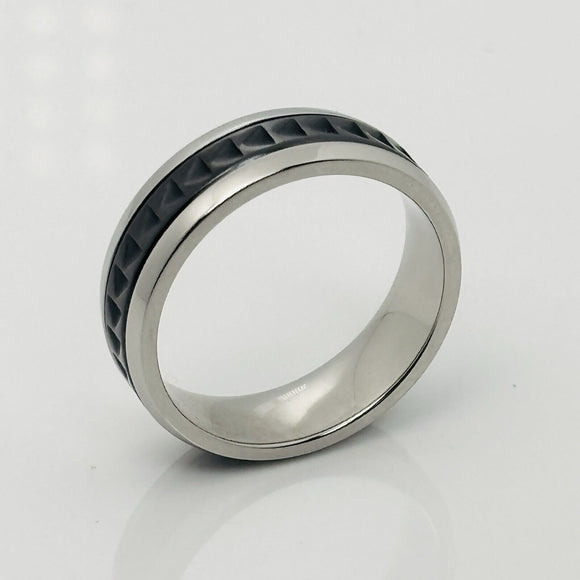 Size 9 Tiffany Caliper Ring Paloma Picasso Black Titanium Steel Mens Unisex