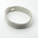 7" Small Tiffany & Co Silver Somerset Mesh Weave Flexible Bangle Bracelet-3