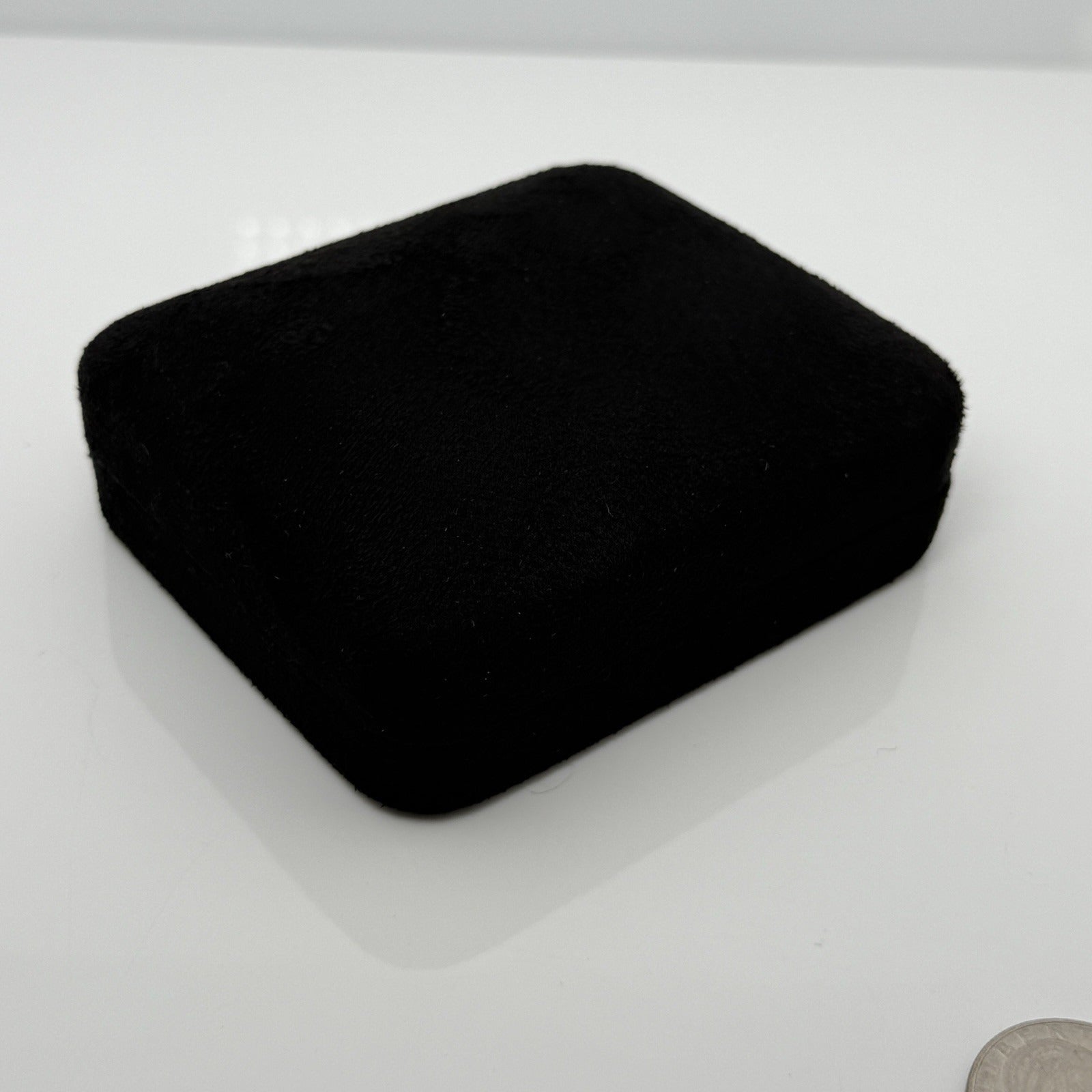 Tiffany Necklace Storage Presentation Black Suede Leather Box and Blue Gift Box