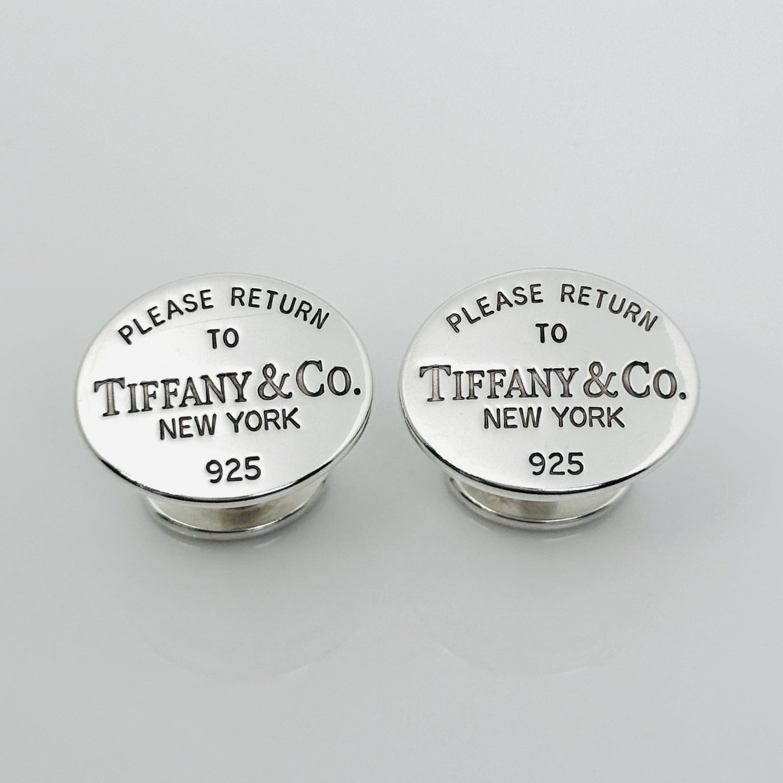 Please Return to Tiffany Oval Cufflinks in Sterling Silver | The