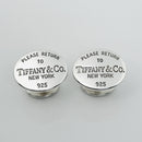 Please Return to Tiffany Oval Cufflinks in Silver with Hallmarks on Back-2