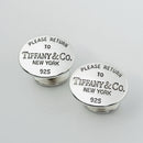 Please Return to Tiffany Oval Cufflinks in Silver with Hallmarks on Back-3