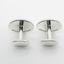 Please Return to Tiffany Oval Cufflinks in Silver with Hallmarks on Back-4