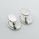 Please Return to Tiffany Oval Cufflinks in Silver with Hallmarks on Back-5