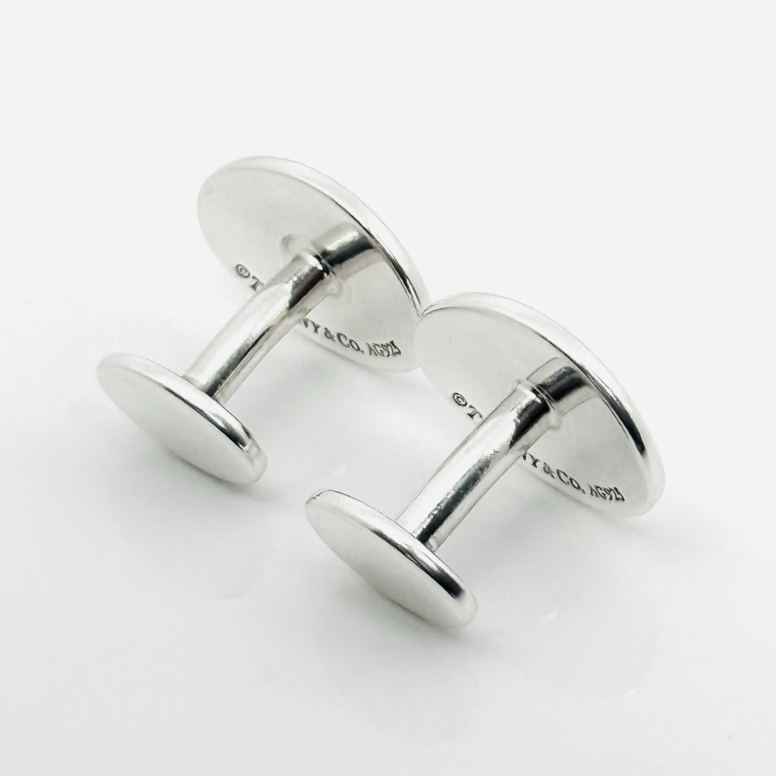 Please Return to Tiffany Oval Cufflinks in Sterling Silver | The
