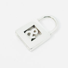 Tiffany Ampersand Alphabet Padlock Lock Charm Pendant in Sterling Silver