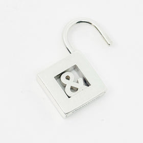 Tiffany Ampersand Alphabet Padlock Lock Charm Pendant in Sterling Silver - 0