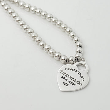 18" Please Return to Tiffany Heart Tag Pendant Necklace on Bead Chain Silver