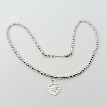 18" Please Return to Tiffany Heart Tag Pendant Necklace on Bead Chain Silver - 0