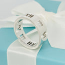 Size 11.5 Tiffany Atlas Ring Stencil Cutout Open Roman Numeral Wide Band Mens-3