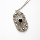 36" Tiffany & Co. Ziegfeld Pearl and Black Onyx Oval Pendant Necklace-4