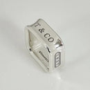 Size 4 Tiffany 1837 Square Ring in Sterling Silver Unisex Mens-6