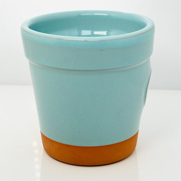 Tiffany & Co New York Terra-Cotta Terracotta Blue Glazed Flower Pot Planter