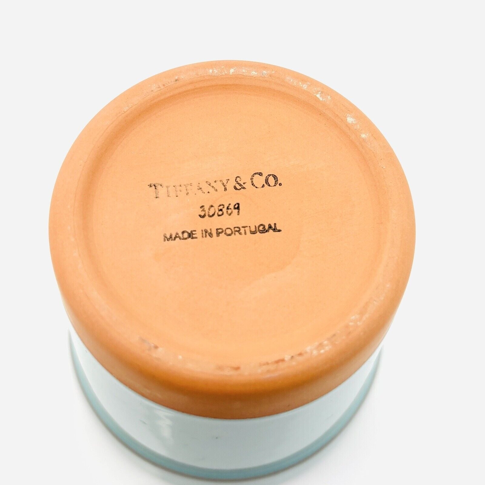 Tiffany & Co New York Terra-Cotta Terracotta Blue Glazed Flower