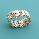 Size 6 Tiffany & Co Somerset Mesh Basket Weave Ring in Sterling Silver-3